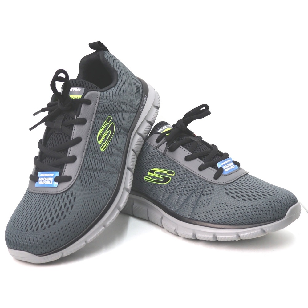 Skechers Track Bucolo Mens 10 Grey NEW Wide Fit Memory Foam Sneakers 232081W